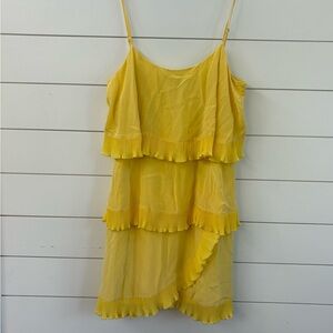 NWOT BCBGMaxAzria Yellow Layered Mini Dress